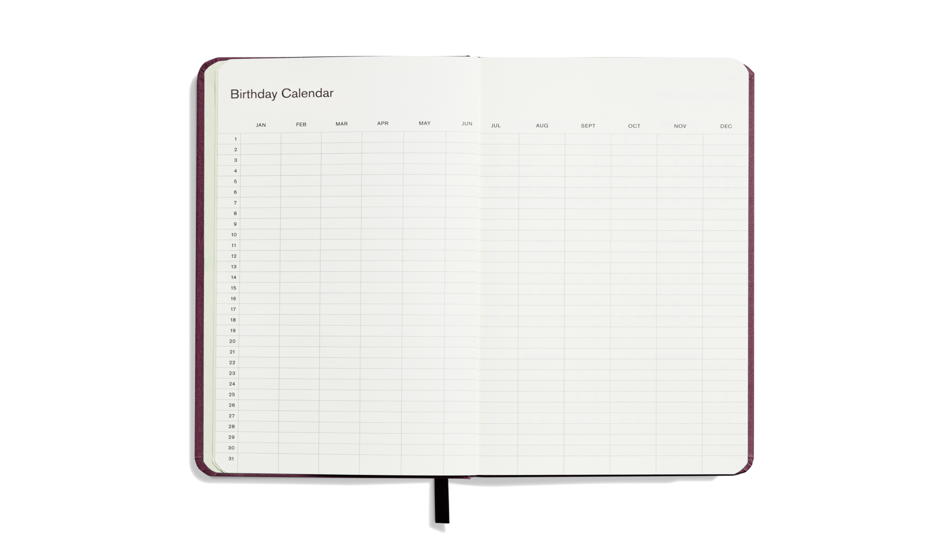 2026 12-Month Runwell Planner - Merlot