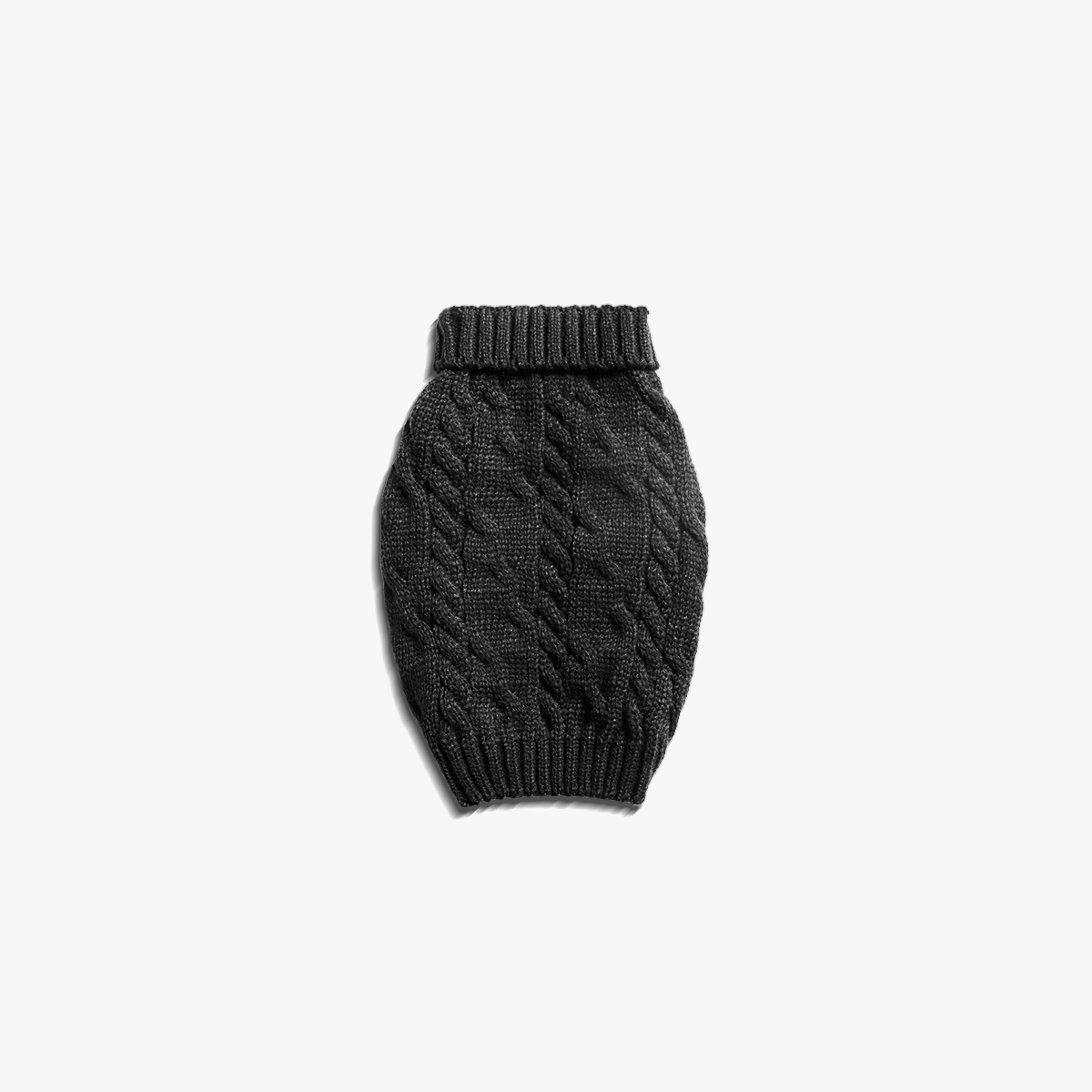 Cable Knit Dog Sweater - Black