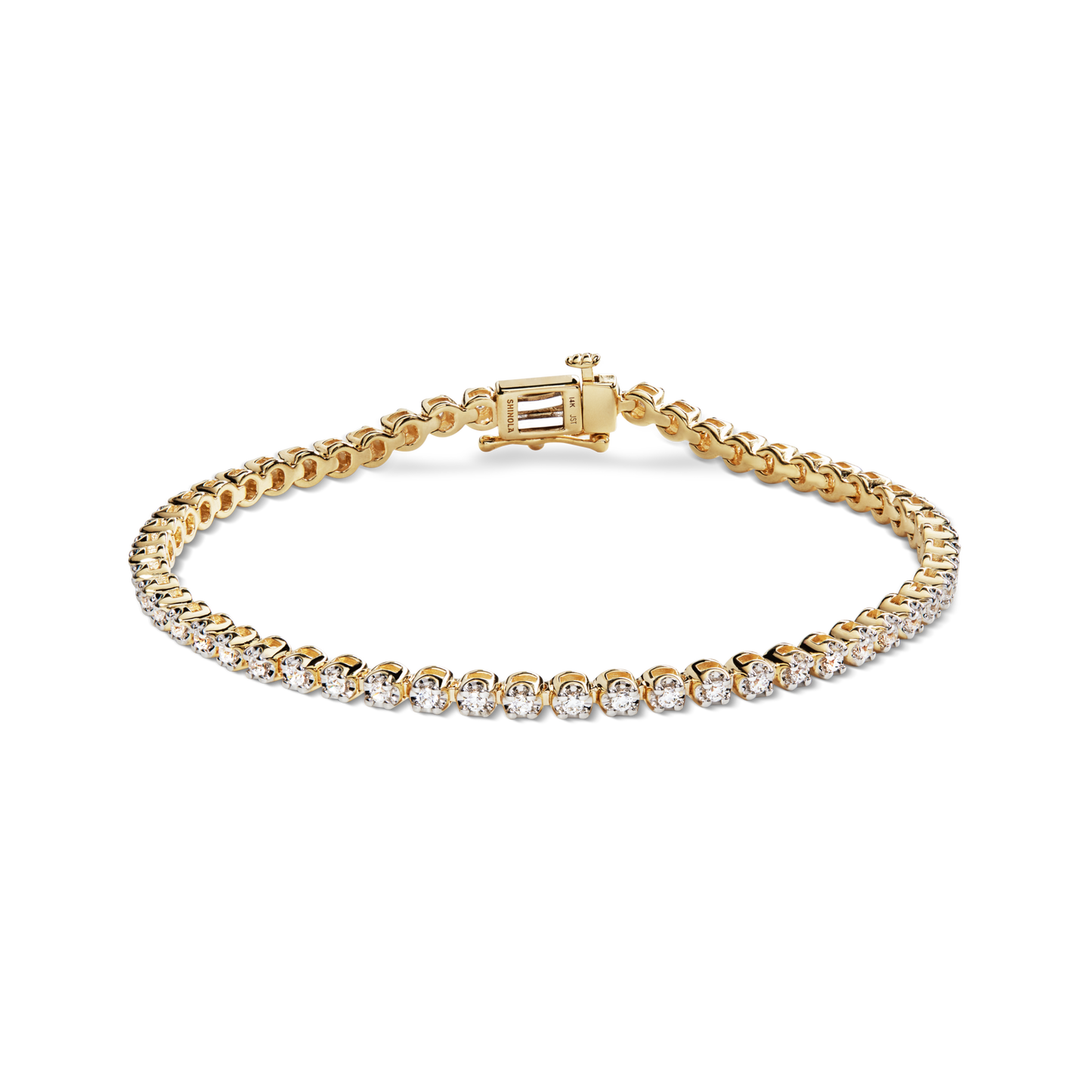 1.84 Carat 6.5" Diamond Tennis Bracelet - Yellow Gold