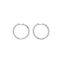 1 Carat Diamond Hoop Earrings - White Gold