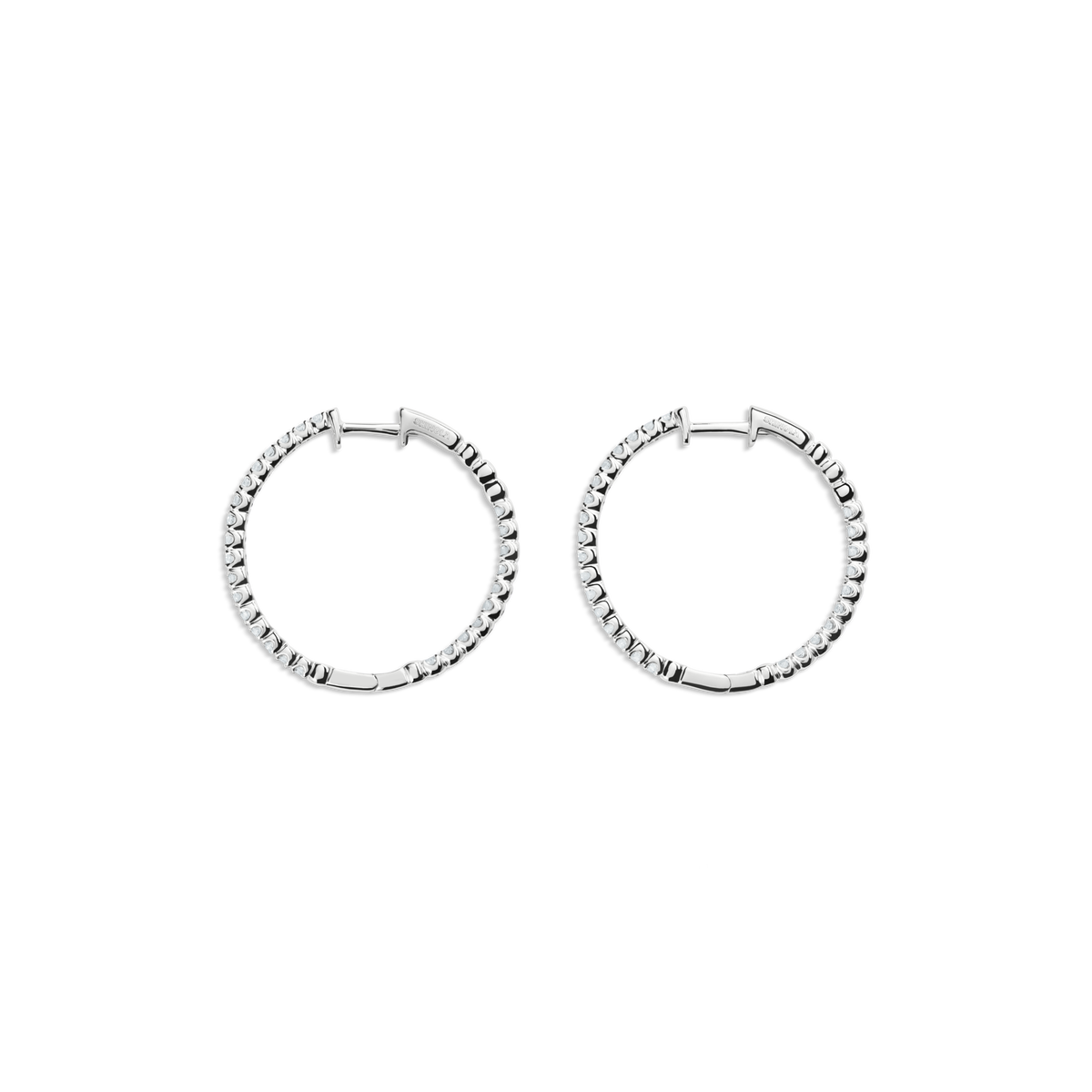 1 Carat Diamond Hoop Earrings - White Gold