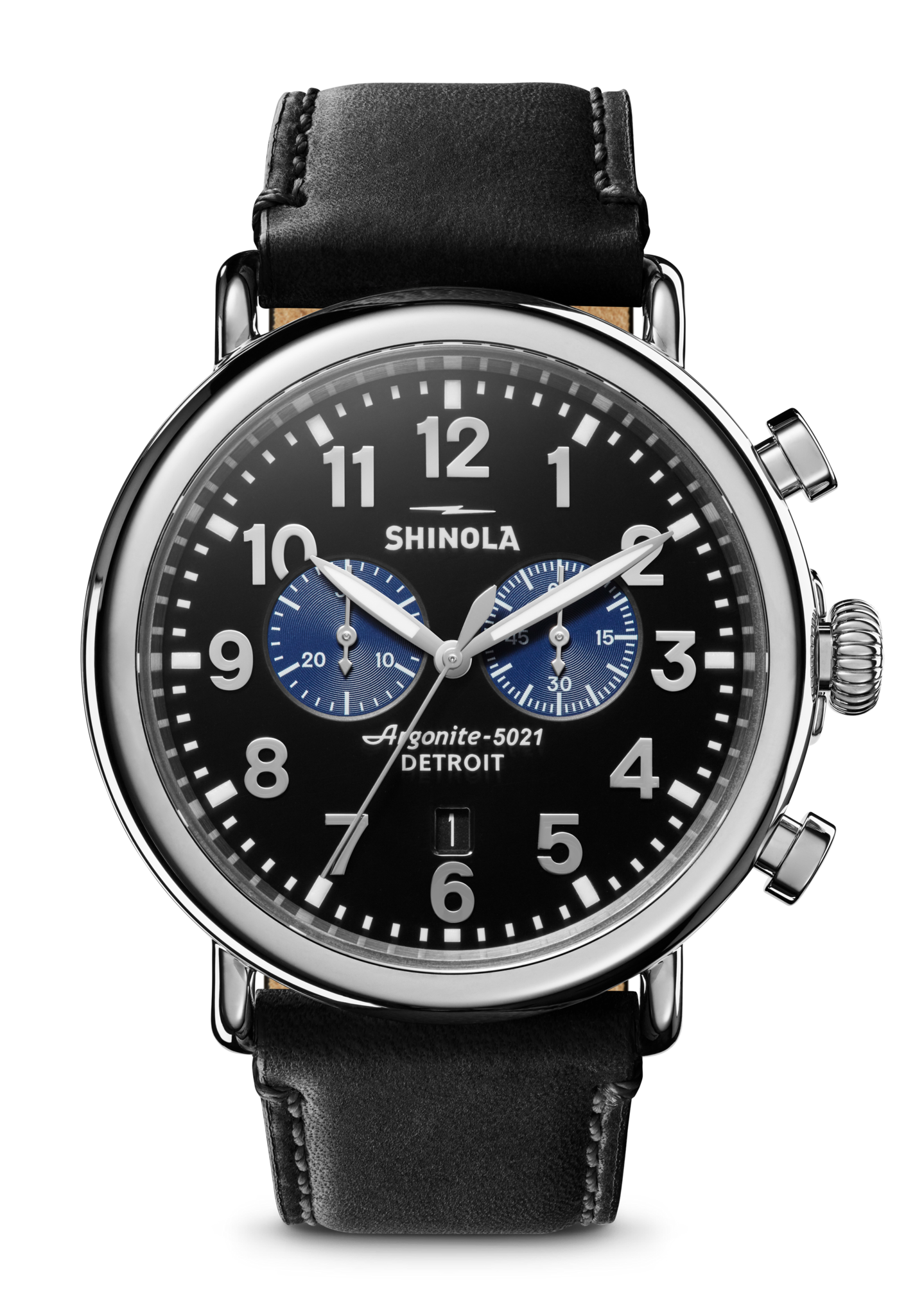 Runwell Chronograph Watch - Glossy Black