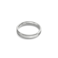 4mm Diagonal Textured White Gold Band