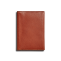 The Shinola Folded Card Holder - Rust is a closed, rectangular wallet crafted from Italian Vachetta leather with visible edge stitching, shown against a plain white background.