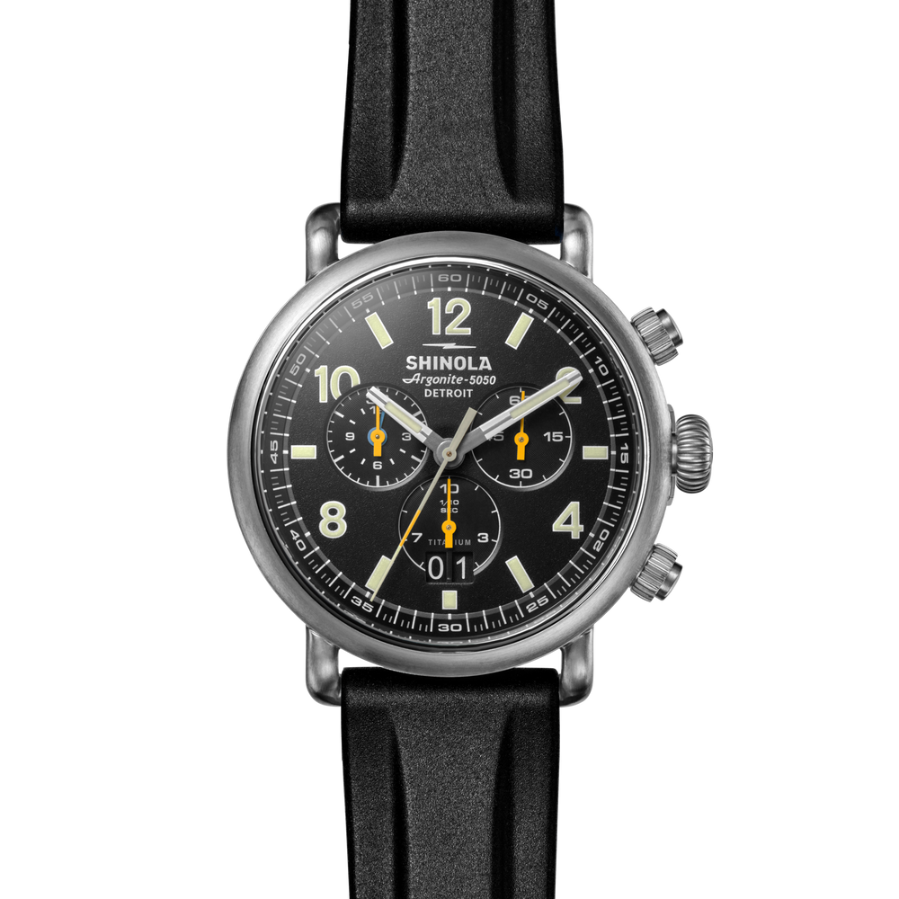 Runwell Chronograph West Wind Watch Gift Set with Additional Strap - Black