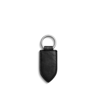 Leather Monogram Key Fob - Black