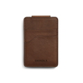 Magnetic Money Clip Card Holder - Medium Brown