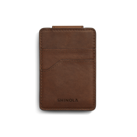 Magnetic Money Clip Card Holder - Medium Brown