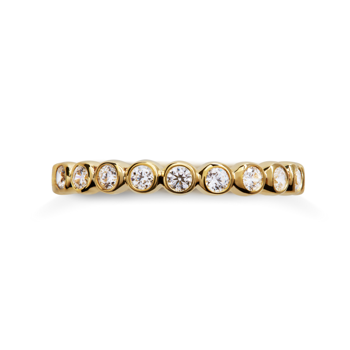 Diamond Rivet Eternity Band - Yellow Gold