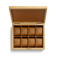 8 Slot Watch Collector's Box - Oak / Tan