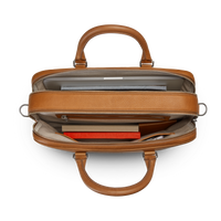 Double Zip Briefcase - Tan
