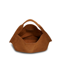 Derby Shoulder Bag - Tan Suede
