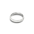 4mm Textured Beveled White Gold Band