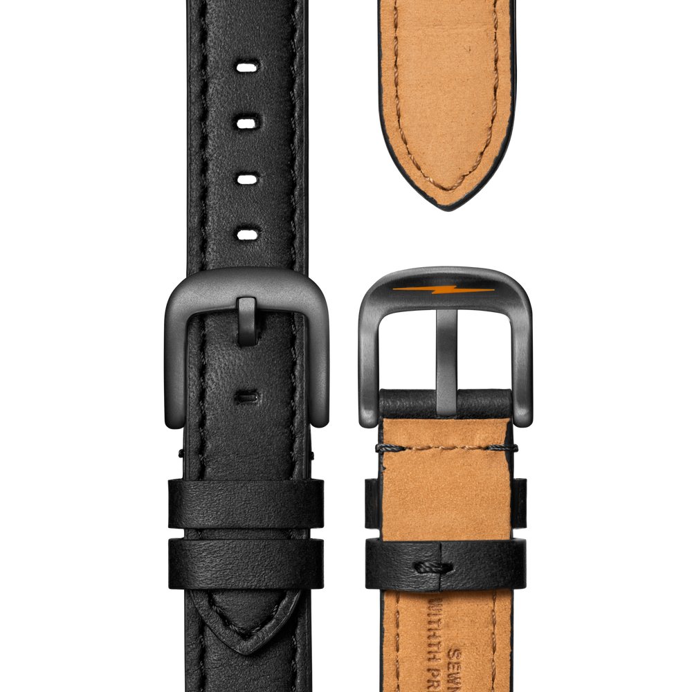 Canfield Sport Chronograph Watch - Black Leather Strap