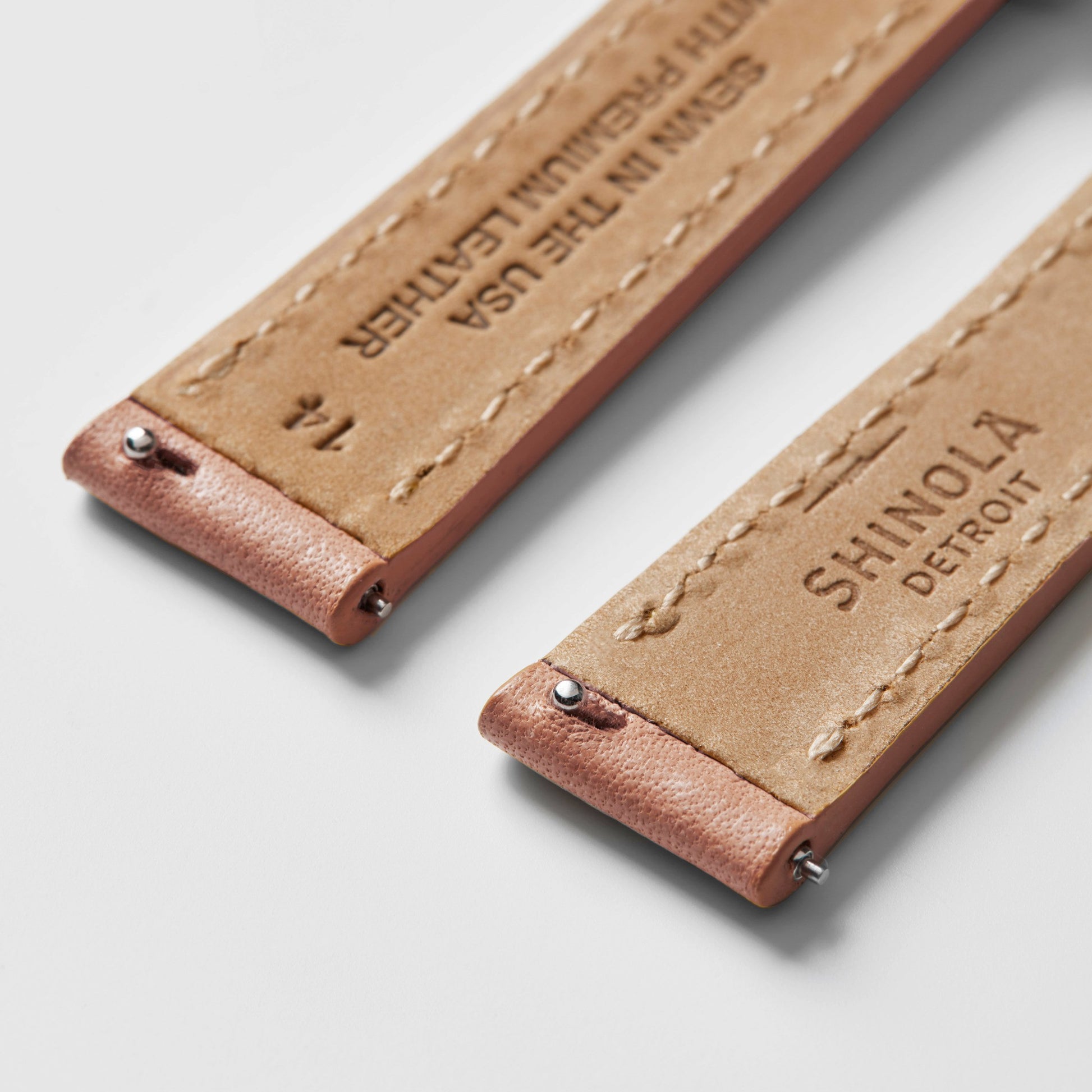 14mm Blush Leather Watch Strap - Blush