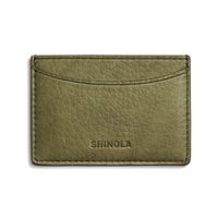 Leather 3 Pocket Card Case - Olive