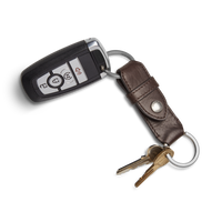 Leather Valet Key Fob - Dark Brown