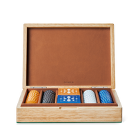 Lacquered Wood Poker Set - Cream / Blue