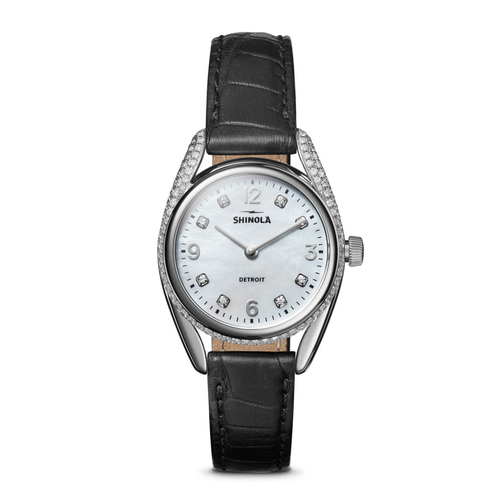 Diamond Derby Watch - White Mother of Pearl