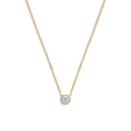1/2 Carat Round Diamond Bezel Set Pendant - Yellow Gold