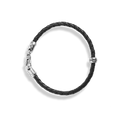 Single Wrap Woven Leather Bracelet - Black