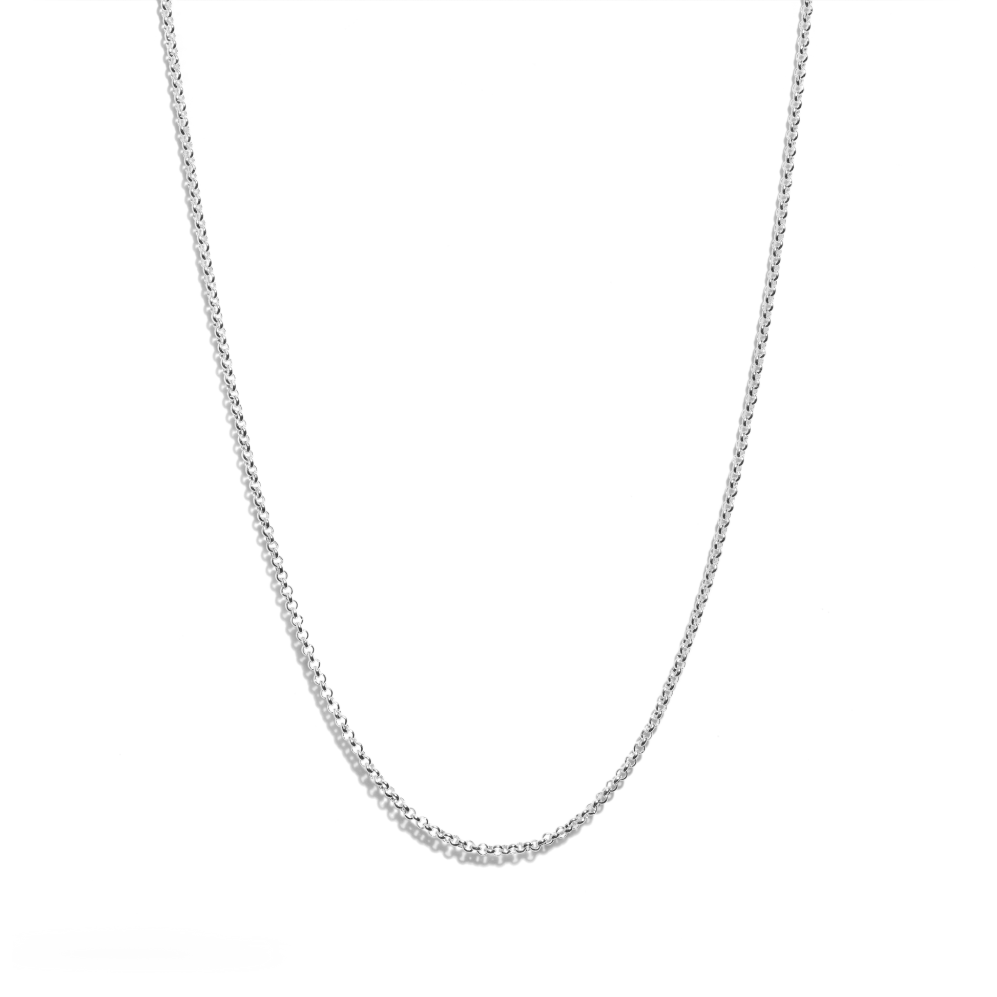 Medium Rolo Cable Link Necklace - Sterling Silver