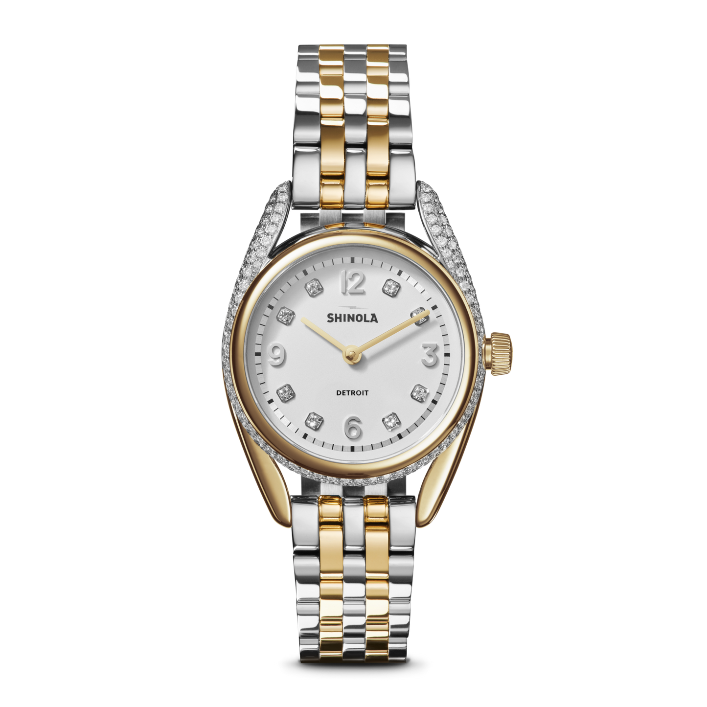 Diamond Derby Watch - Silver + Gold Bracelet