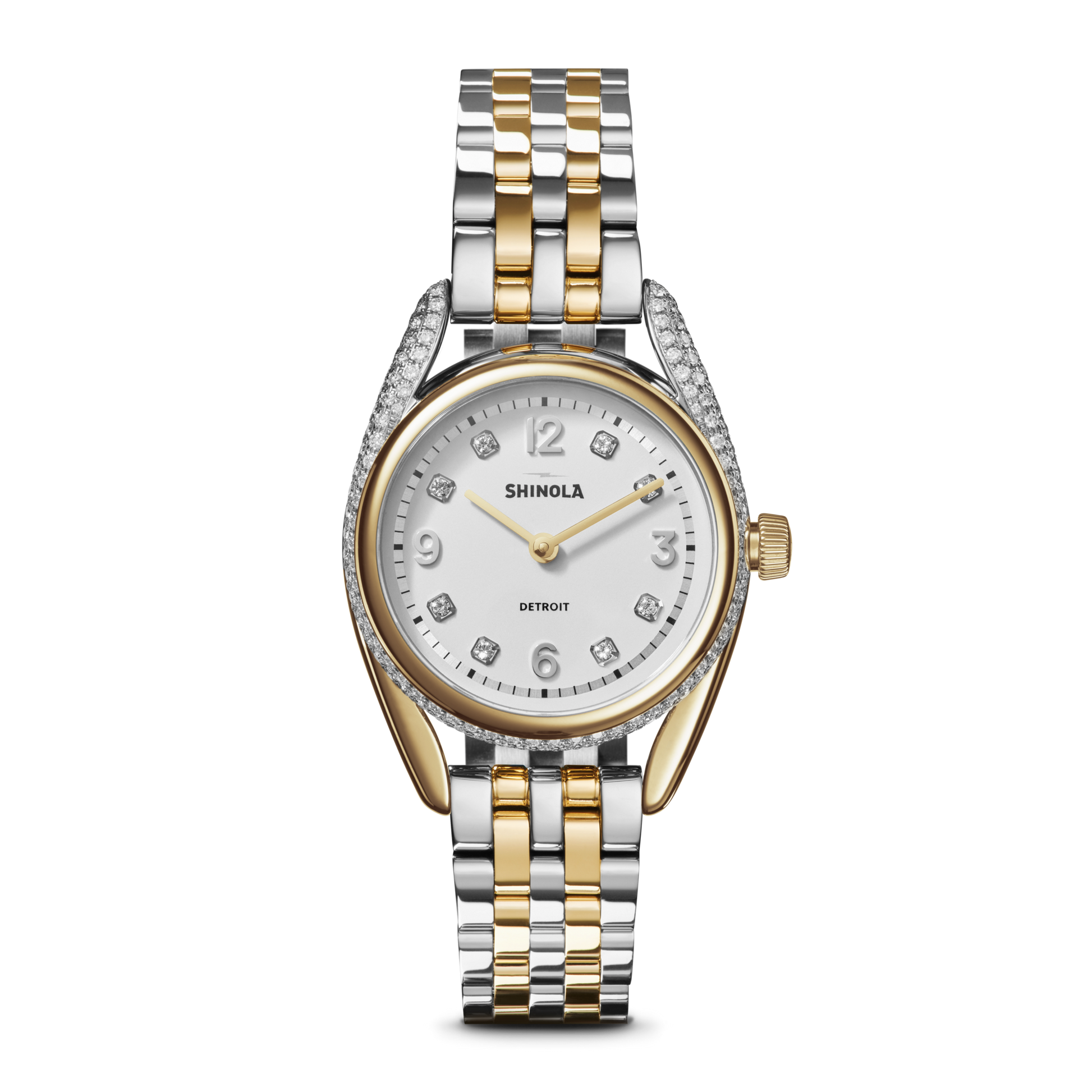 Diamond Derby Watch - Silver + Gold Bracelet
