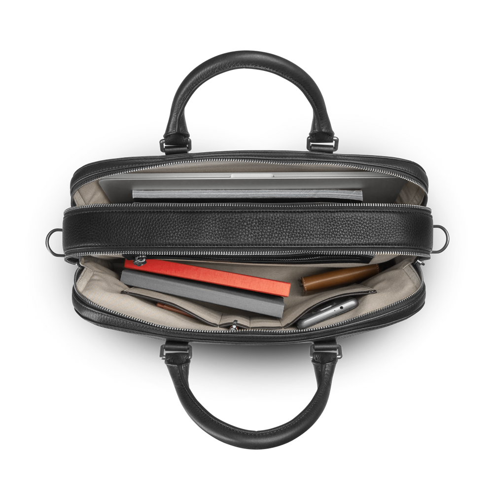 Double Zip Briefcase - Black