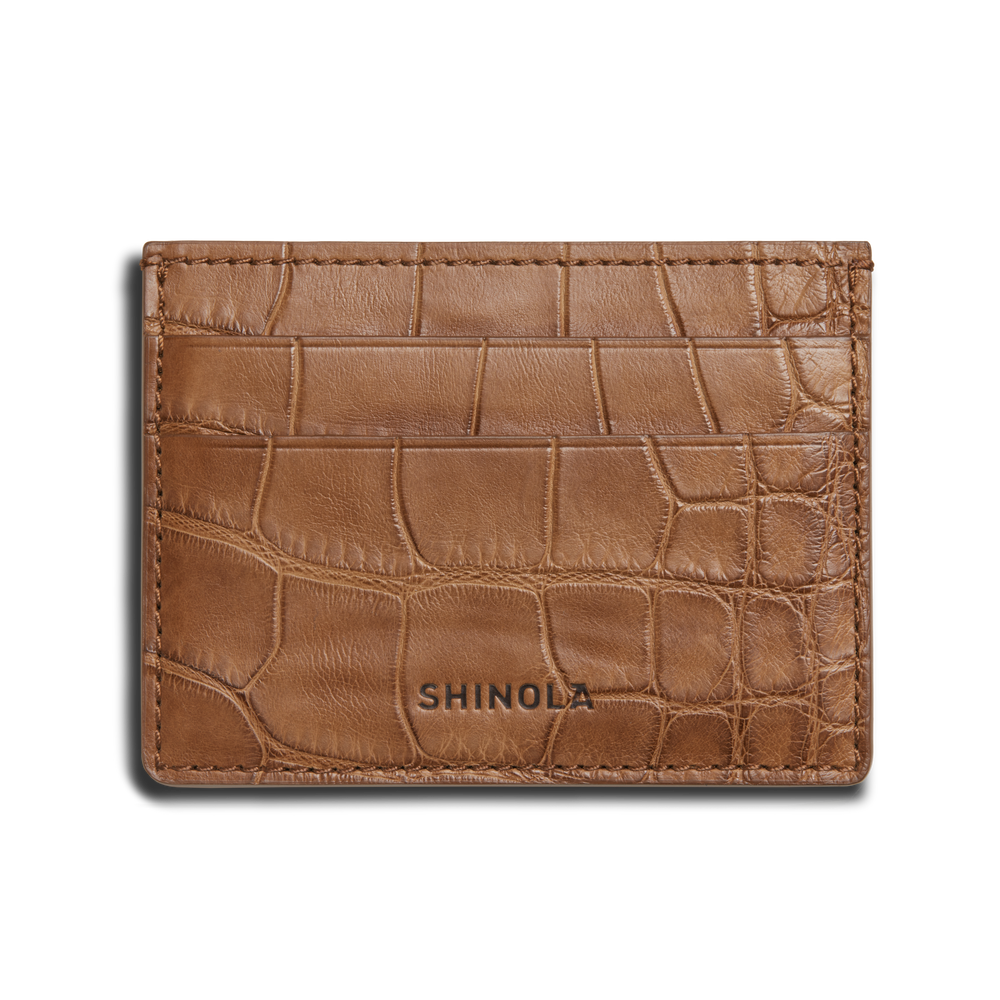 5 Pocket Card Case - Tan Alligator