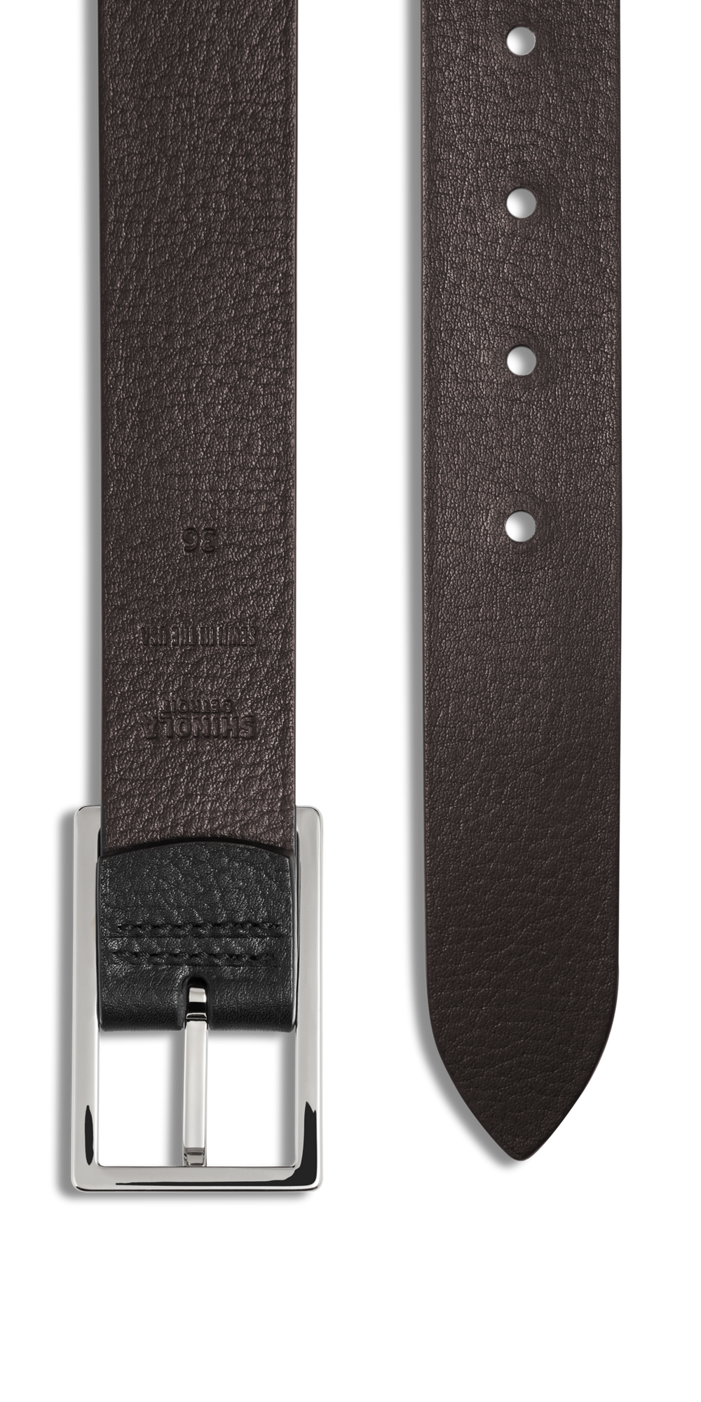 1 1/4" Reversible Rectangle Buckle Belt - Black