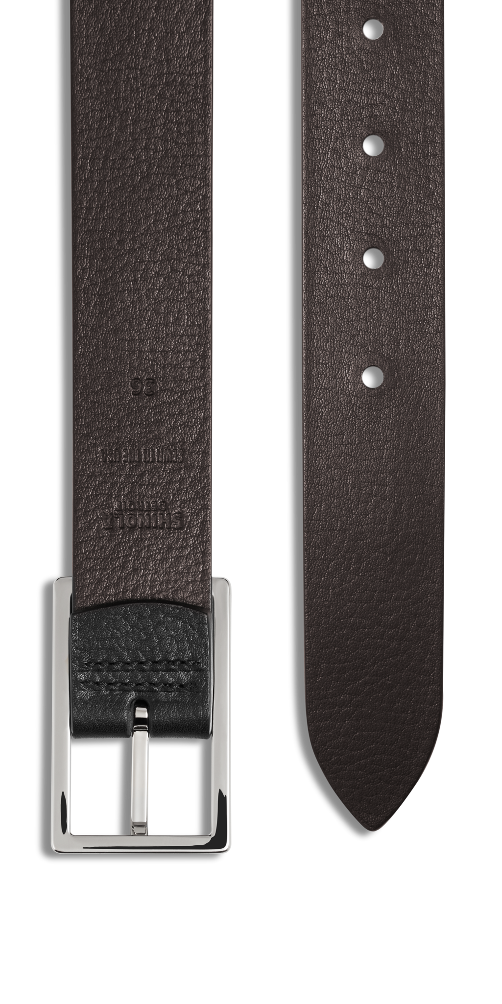 1 1/4" Reversible Rectangle Buckle Belt - Black