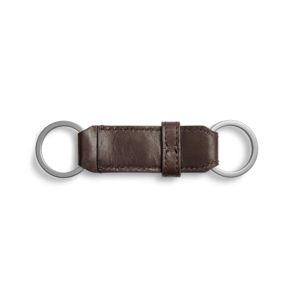 Leather Valet Key Fob - Dark Brown