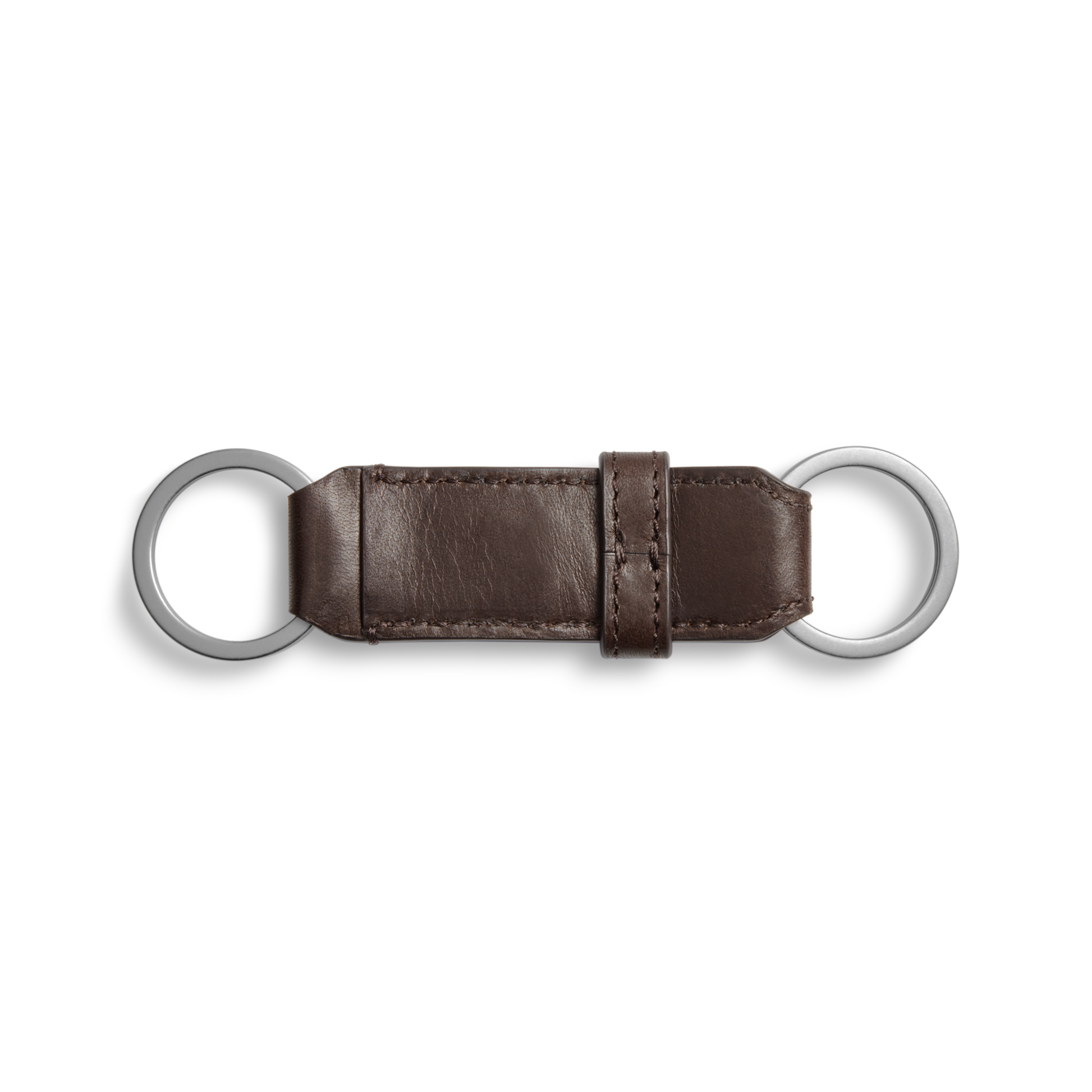 Leather Valet Key Fob - Dark Brown