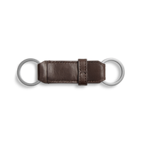 Leather Valet Key Fob - Dark Brown