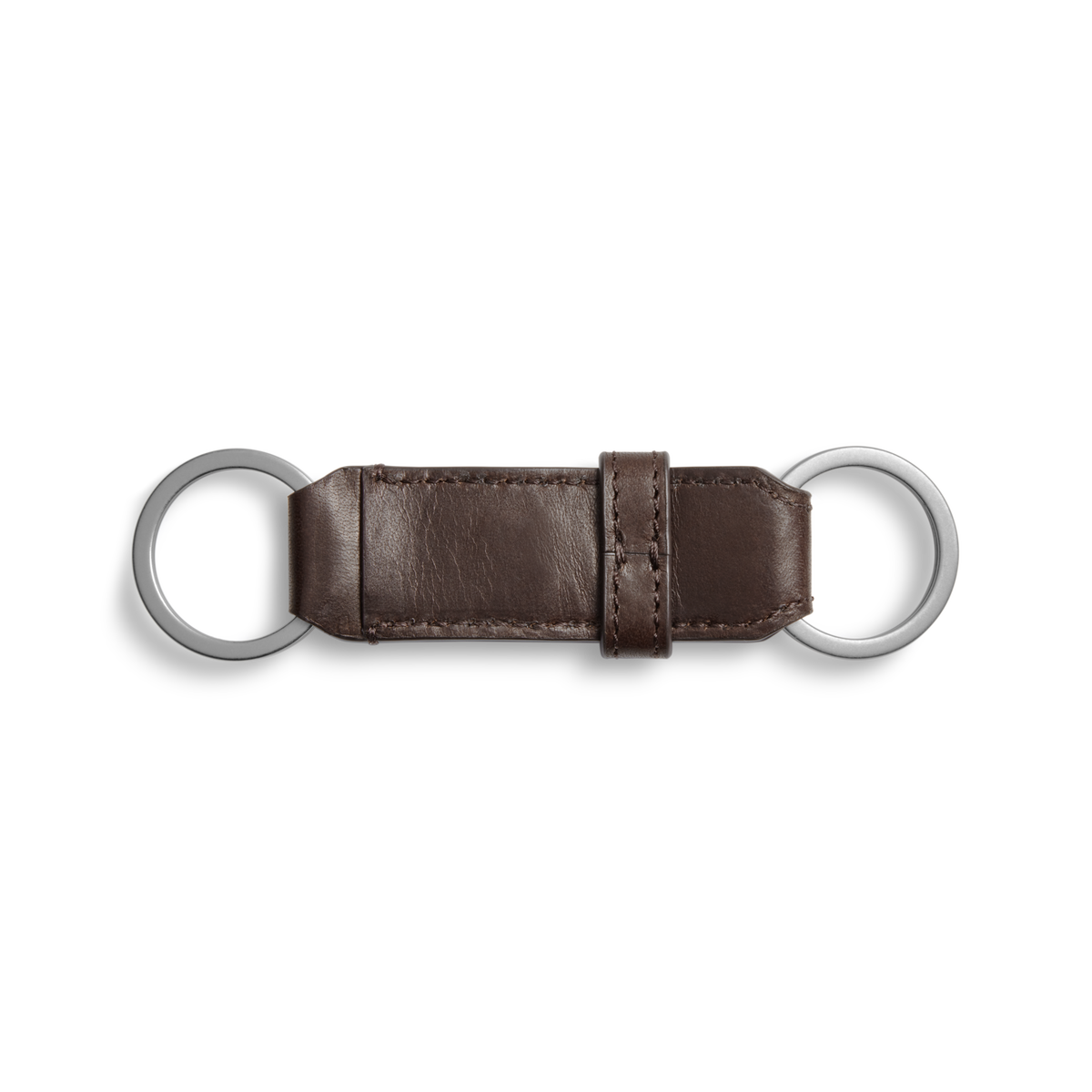 Leather Valet Key Fob - Dark Brown