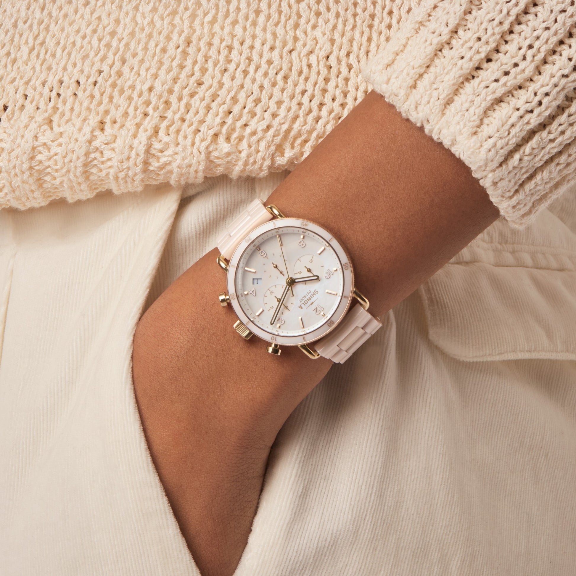 Champagne Gold Shinola Vinton Canfield Sport Chronograph Watch Shinola