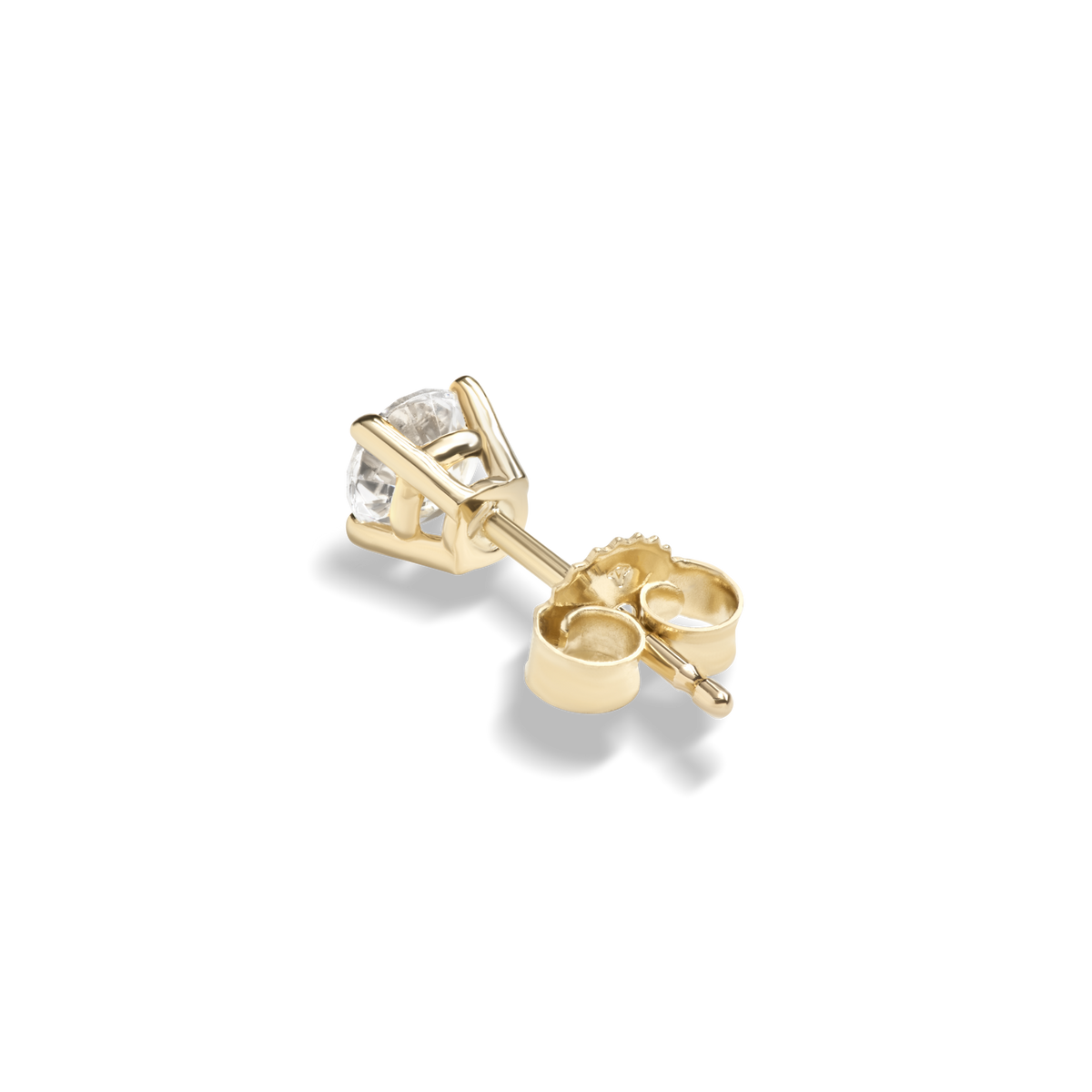 1/2 Carat Round Diamond Stud Earrings - YG