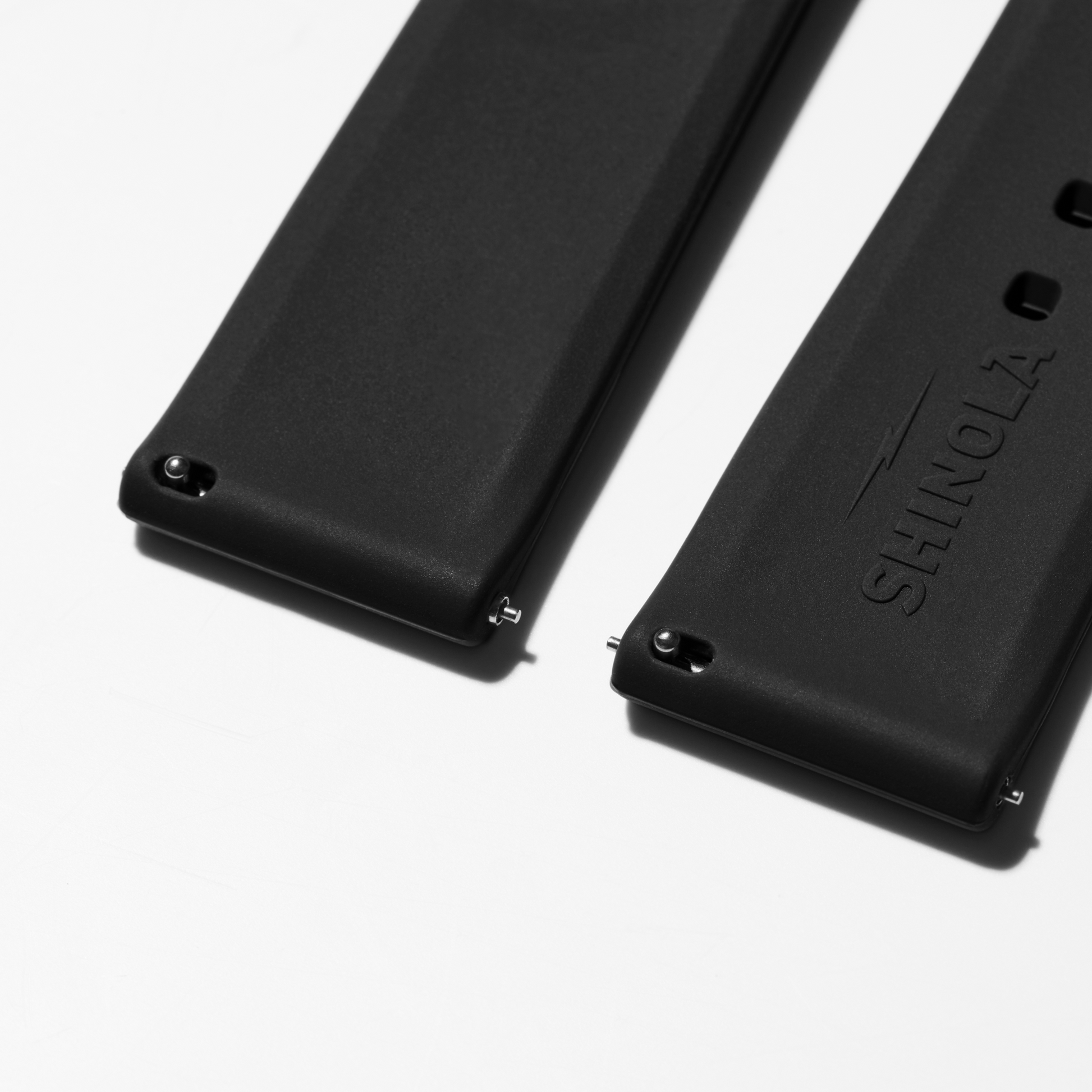 22mm Black Silicone Watch Strap (Long) - Black