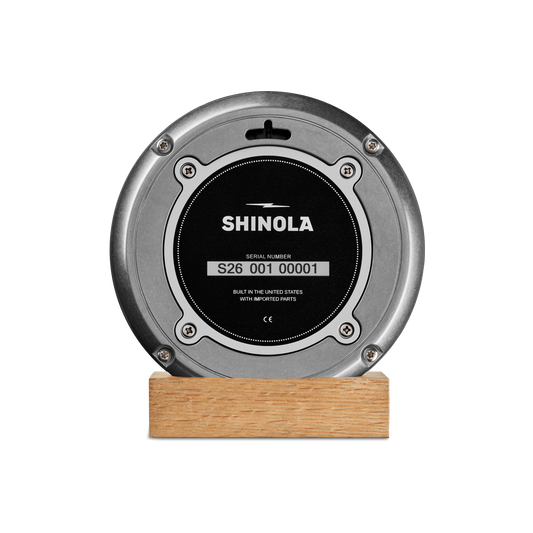 6" Runwell Clock - Tumbled Zinc/Black