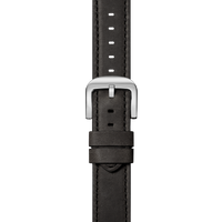 20mm Grizzly Black Leather Watch Strap - Grizzly Black
