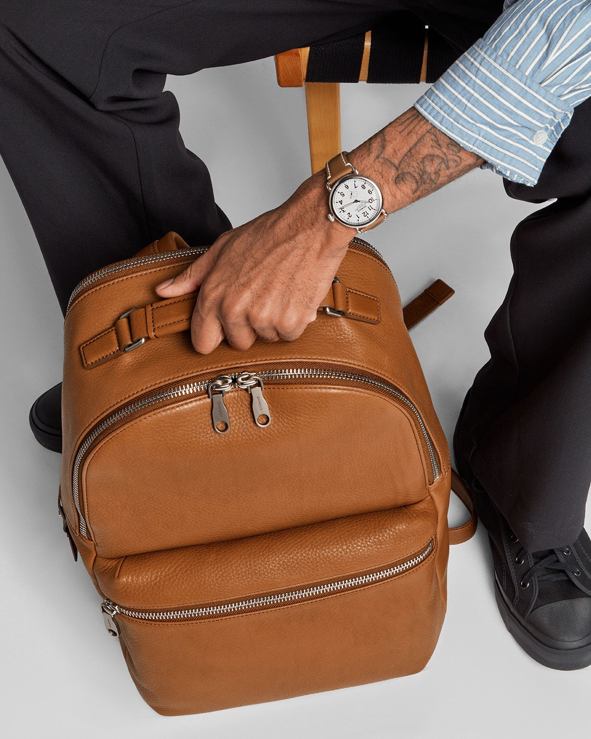 6 in 1 leather backpack Marcella | Arnow Black | Women's Size 10.5x12.5 in | Vegan plus a matching clip Shinola | Runwell Backpack |