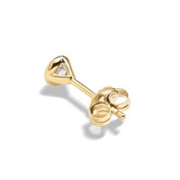 1/4 Carat Round Diamond Bezel Stud Earrings - Yellow Gold