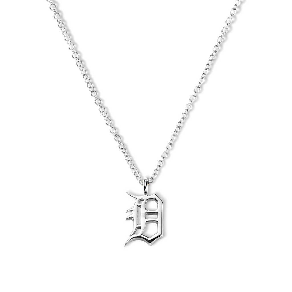 Detroit "D" Charm Necklace Sterling