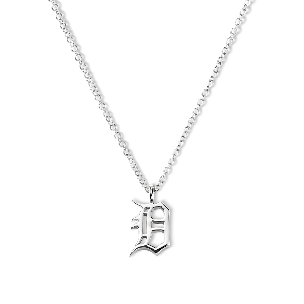 Detroit "D" Charm Necklace - Sterling Silver