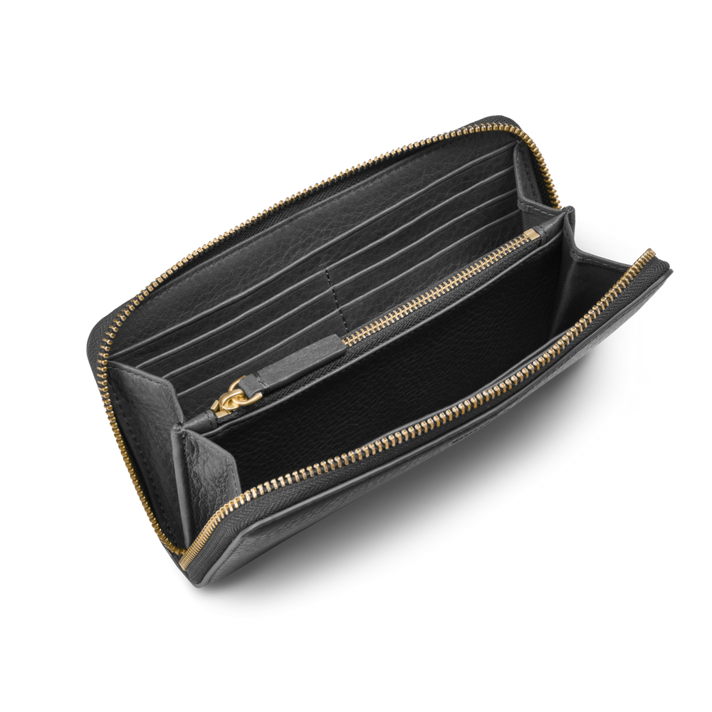 Continental Zip Wallet - Black