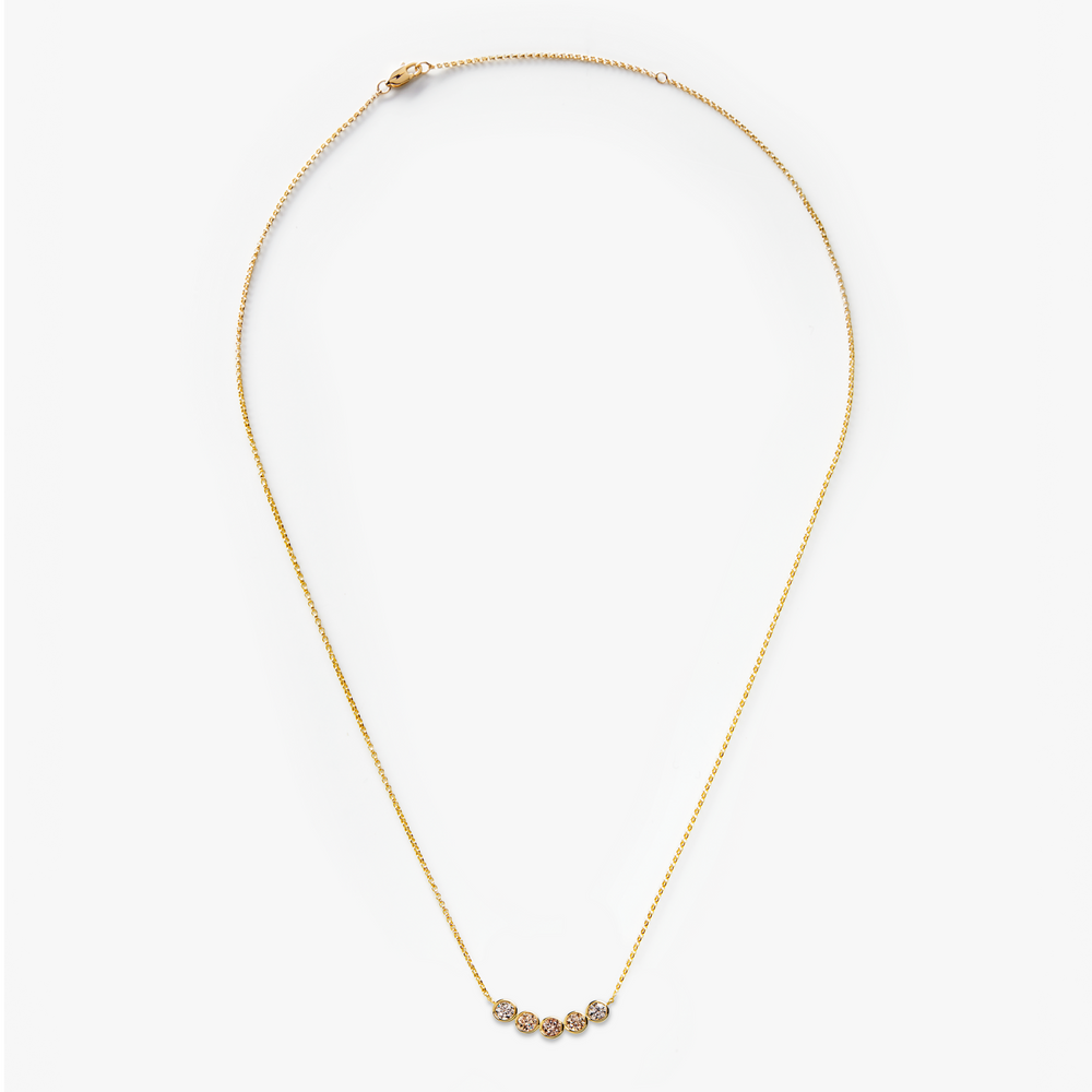 1 Carat Desert Diamond Curved Bar Necklace - Yellow Gold