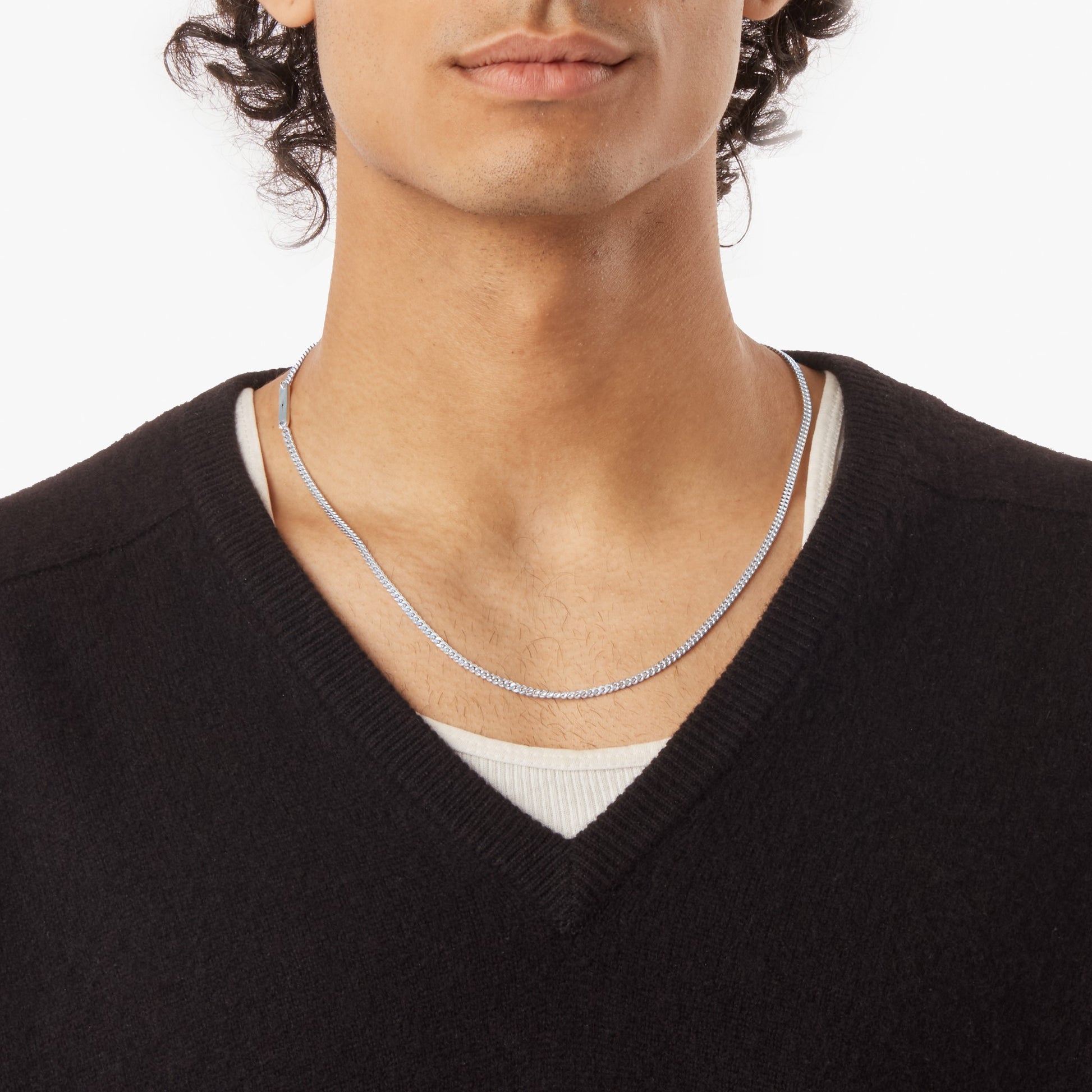 3mm Curb Chain Necklace - Sterling Silver