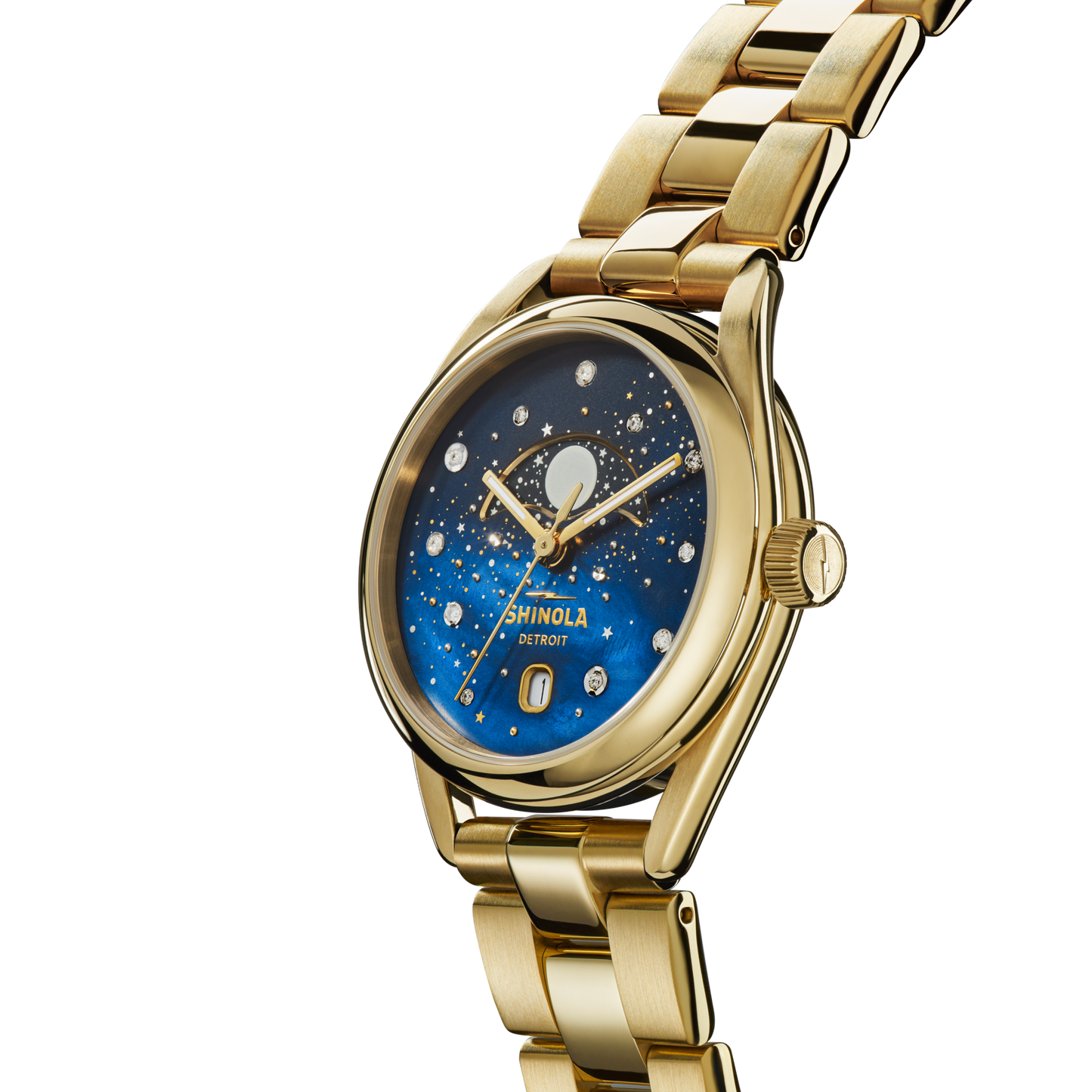 Celestial Derby Watch - Blue Mother of Pearl Diamonds