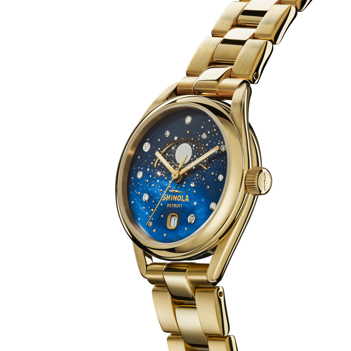Celestial Derby Watch - Blue Mother of Pearl Diamonds